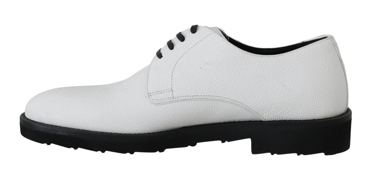 Dolce & Gabbana Elegant White Formal Leather Shoes Dolce & Gabbana