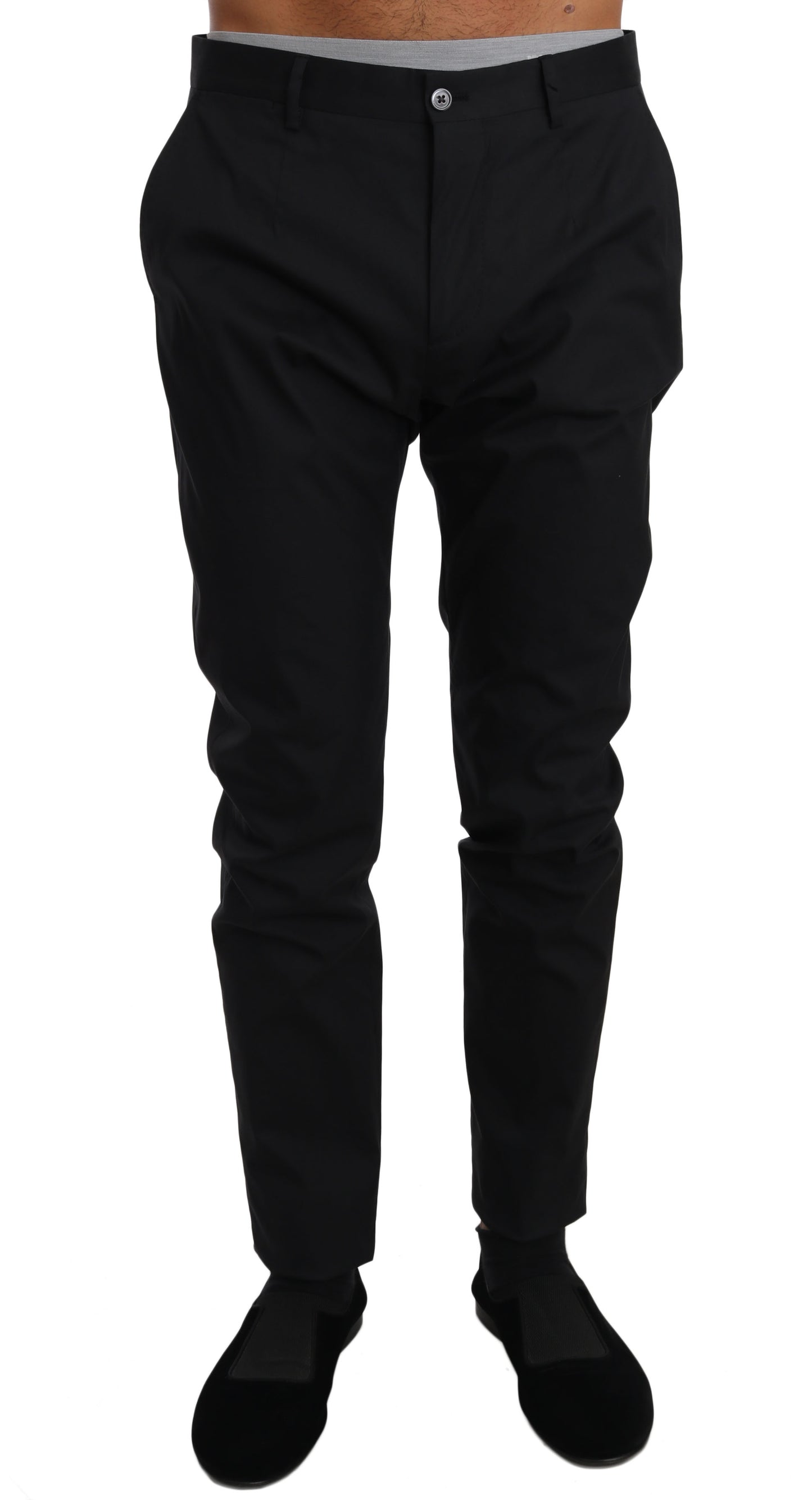 Dolce & Gabbana Elegant Black Formal Wool-Blend Trousers Dolce & Gabbana