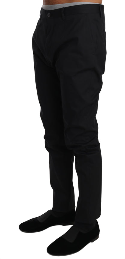 Dolce & Gabbana Elegant Black Formal Wool-Blend Trousers Dolce & Gabbana