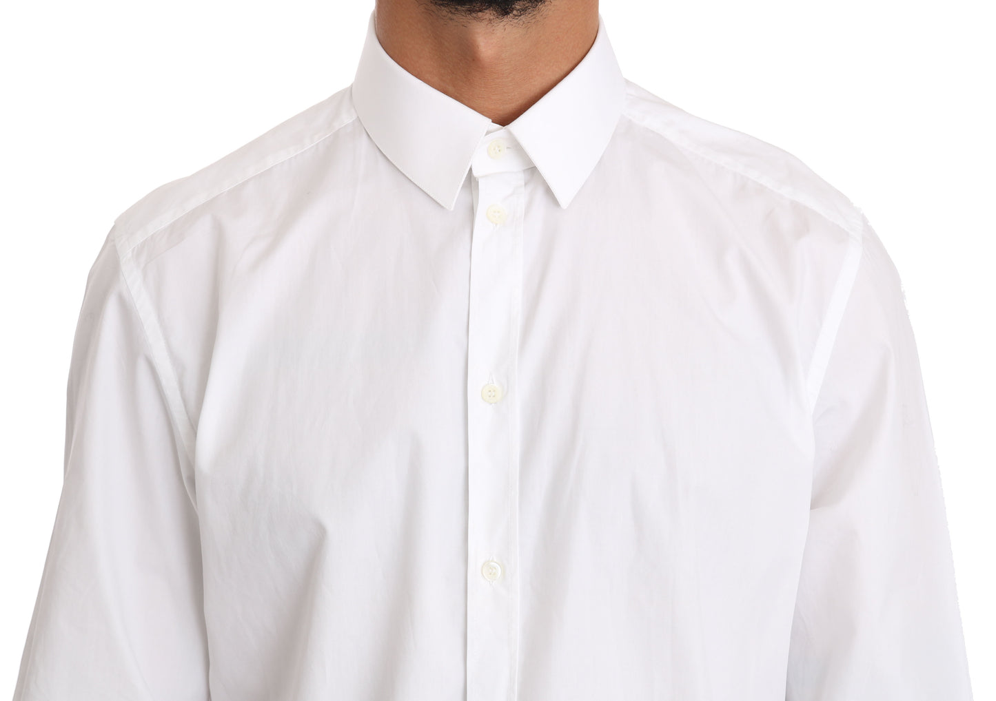 Dolce & Gabbana Elegant Slim Fit Dress Shirt in Pure White Dolce & Gabbana