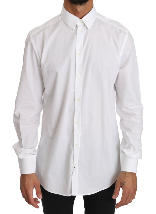 Dolce & Gabbana Elegant Slim Fit Dress Shirt in Pure White Dolce & Gabbana