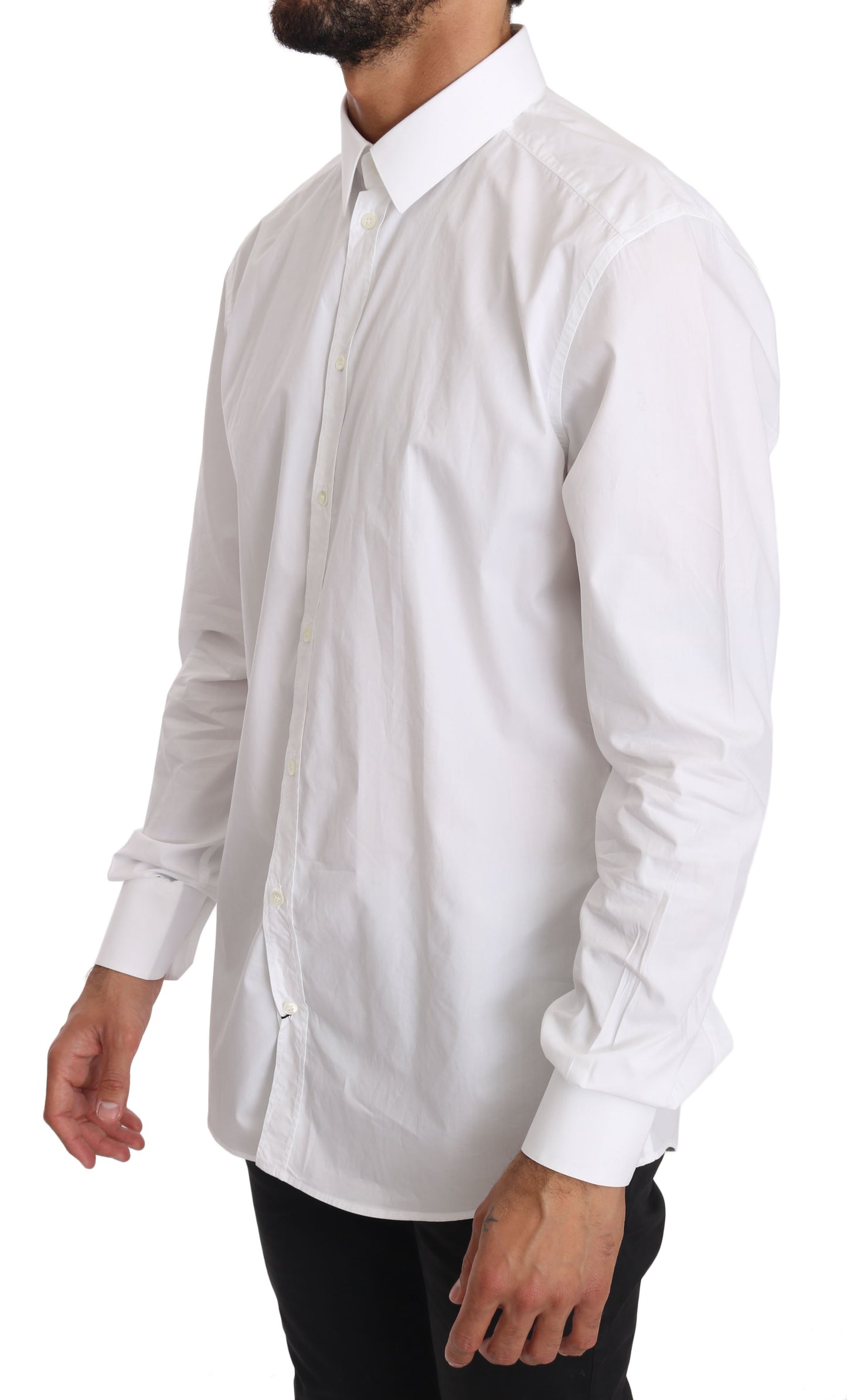 Dolce & Gabbana Elegant Slim Fit Dress Shirt in Pure White Dolce & Gabbana