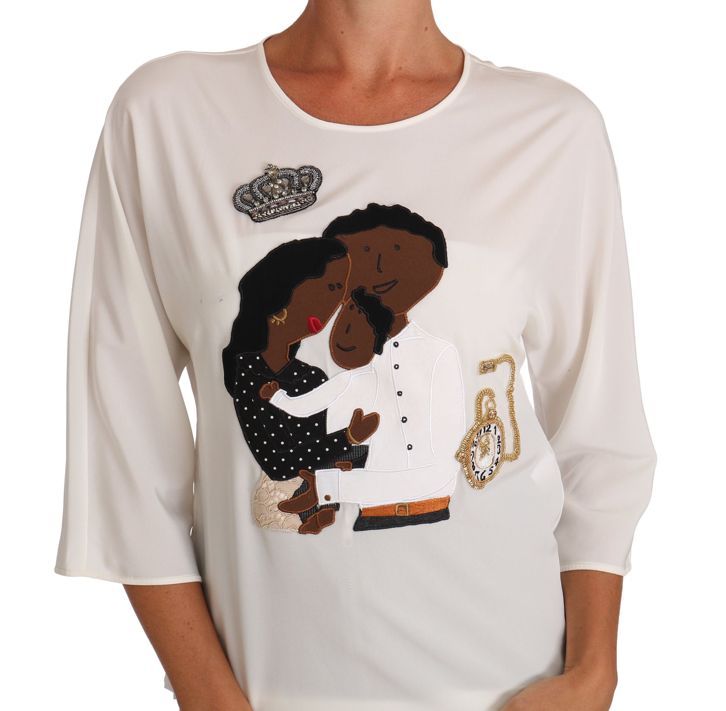 Dolce & Gabbana Elegant Silk Blend Crewneck Blouse Dolce & Gabbana