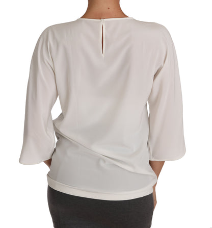 Dolce & Gabbana Elegant Silk Blend Crewneck Blouse Dolce & Gabbana