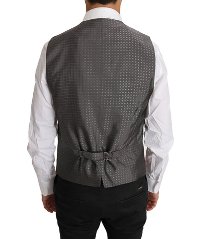 Dolce & Gabbana Sleek Bronze & Gray Formal Vest Slim Fit Dolce & Gabbana