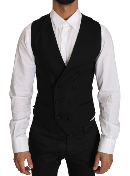 Dolce & Gabbana Sleek Double Breasted Slim Fit Wool Vest Dolce & Gabbana