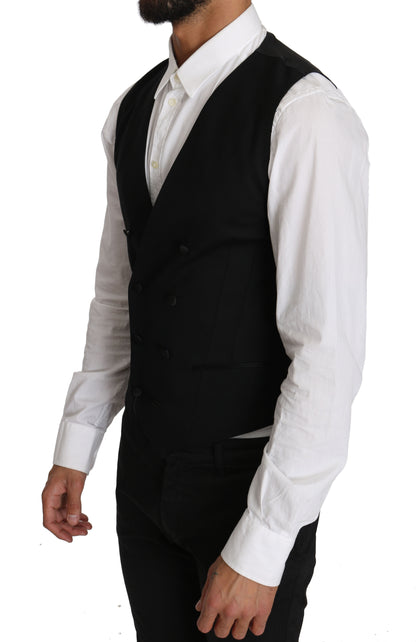 Dolce & Gabbana Sleek Double Breasted Slim Fit Wool Vest Dolce & Gabbana