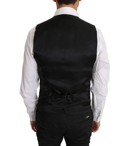 Dolce & Gabbana Sleek Black Wool-Silk Formal Vest Dolce & Gabbana