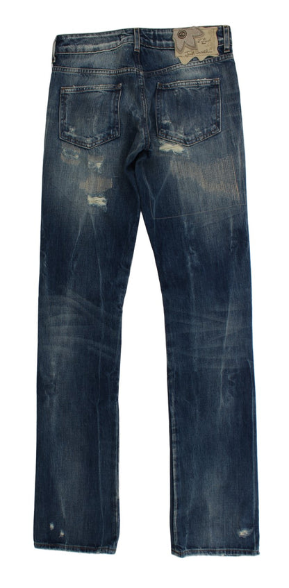 Cavalli Elegant Flare Fit Blue Denim Jeans Cavalli