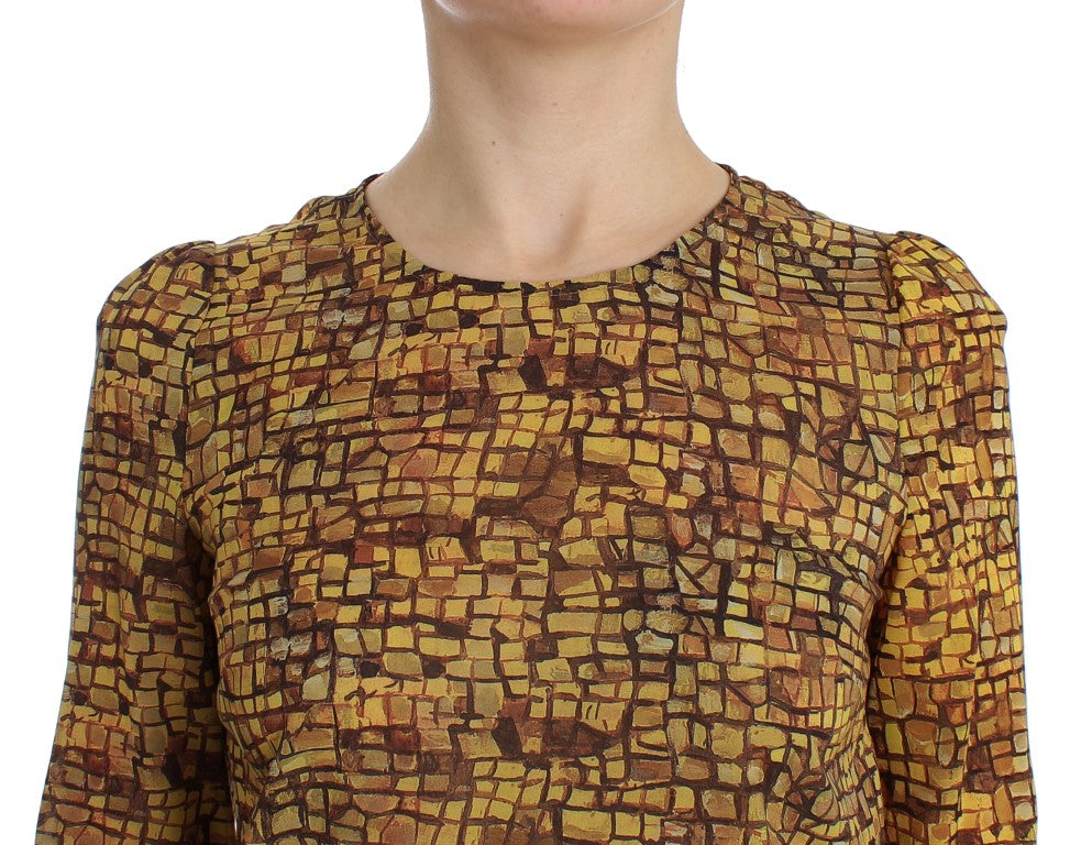 Dolce & Gabbana Sicilian Mosaic Print Silk Blouse Dolce & Gabbana