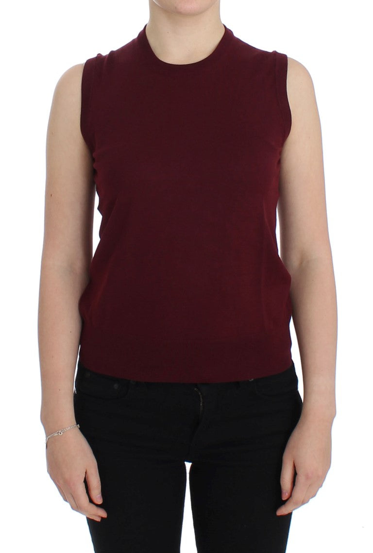 Dolce & Gabbana Elegant Red Wool Sleeveless Pullover Vest Dolce & Gabbana