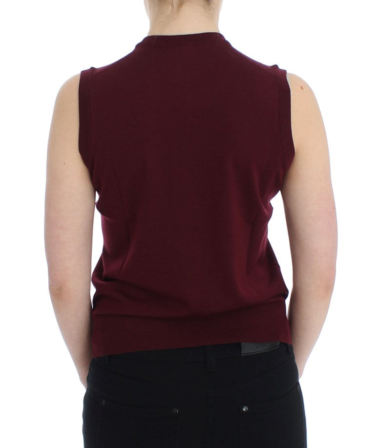 Dolce & Gabbana Elegant Red Wool Sleeveless Pullover Vest Dolce & Gabbana