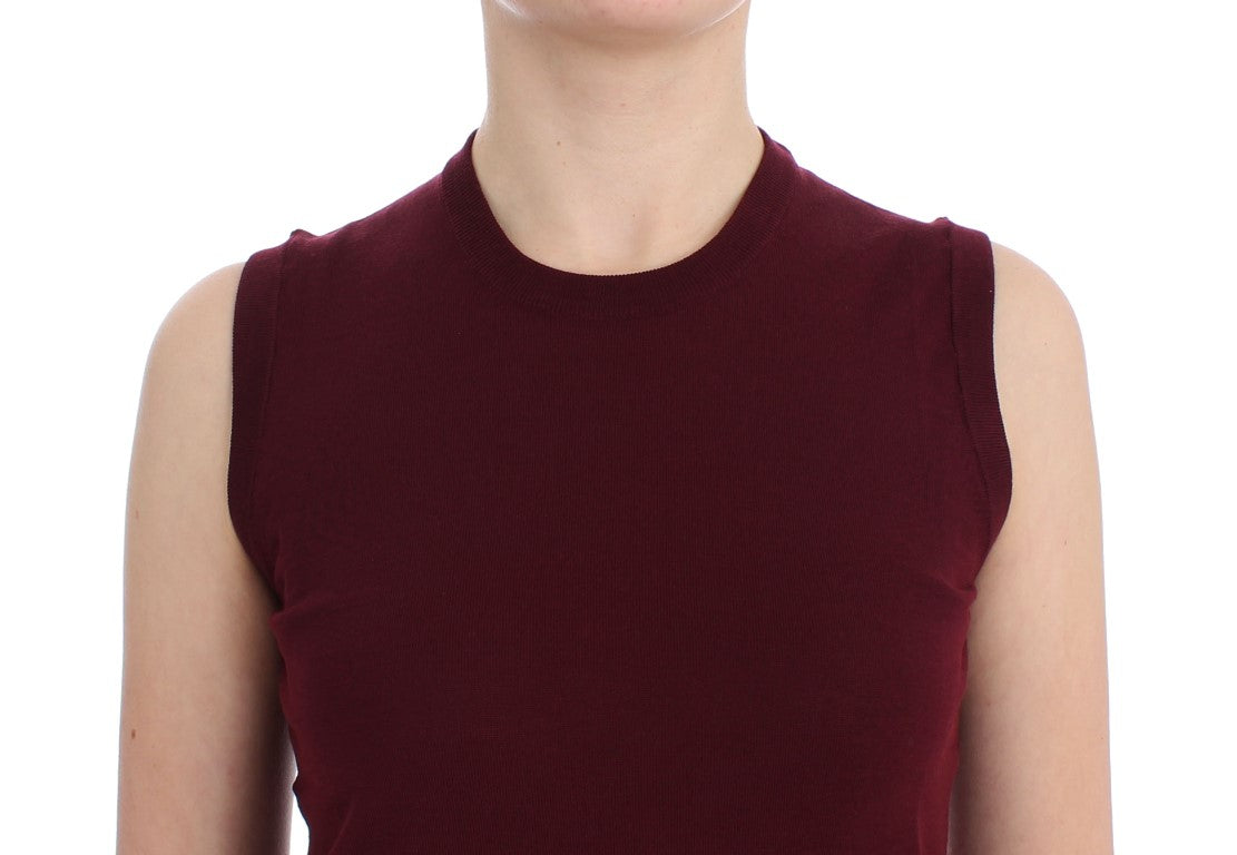 Dolce & Gabbana Elegant Red Wool Sleeveless Pullover Vest Dolce & Gabbana