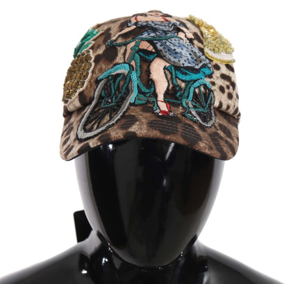 Dolce & Gabbana Elegant Sequined Leopard Baseball Cap Dolce & Gabbana