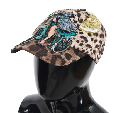 Dolce & Gabbana Elegant Sequined Leopard Baseball Cap Dolce & Gabbana