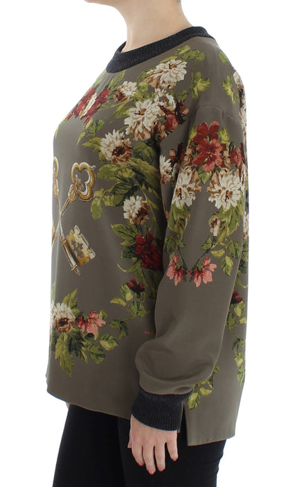 Dolce & Gabbana Enchanted Sicily Silk Crewneck Blouse Dolce & Gabbana