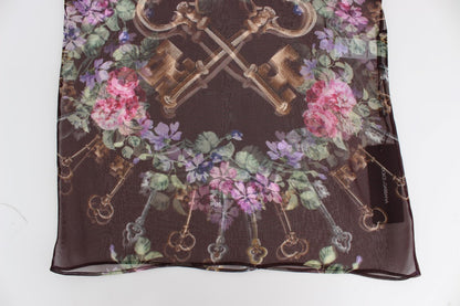 Dolce & Gabbana Elegant Floral Silk Blouse with Cap Sleeves Dolce & Gabbana