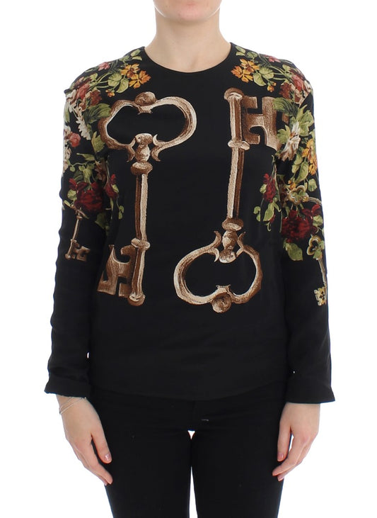 Dolce & Gabbana Elegant Medieval Print Silk Blouse Dolce & Gabbana