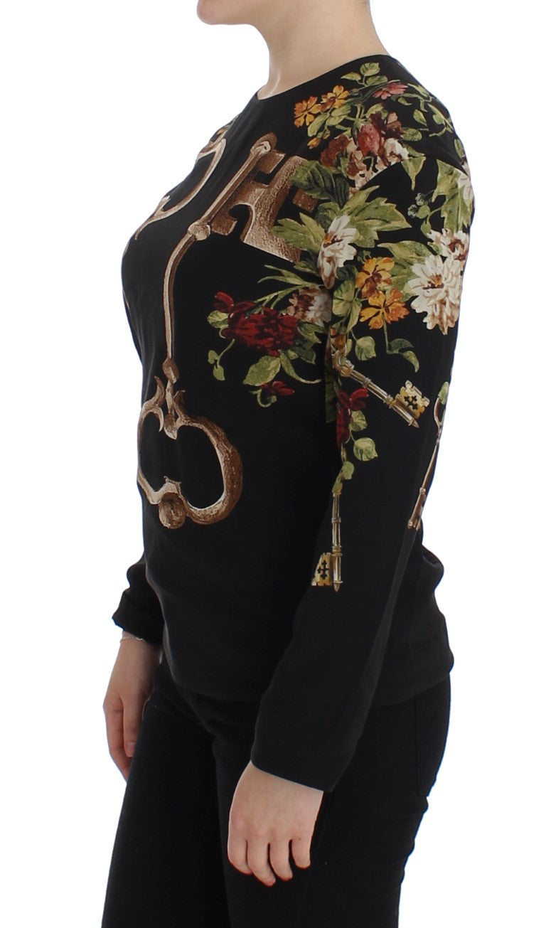 Dolce & Gabbana Elegant Medieval Print Silk Blouse Dolce & Gabbana