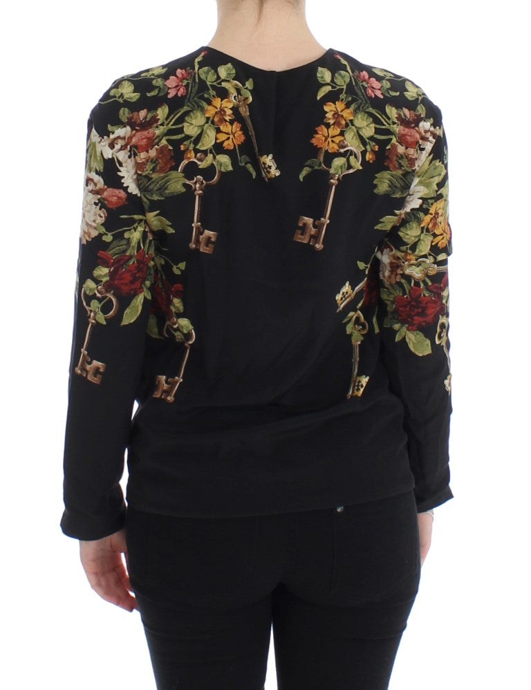 Dolce & Gabbana Elegant Medieval Print Silk Blouse Dolce & Gabbana