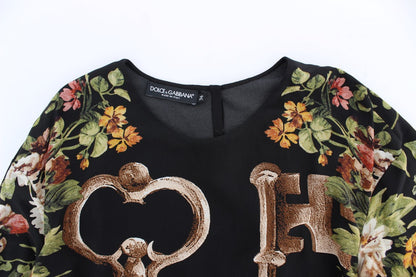 Dolce & Gabbana Elegant Medieval Print Silk Blouse Dolce & Gabbana