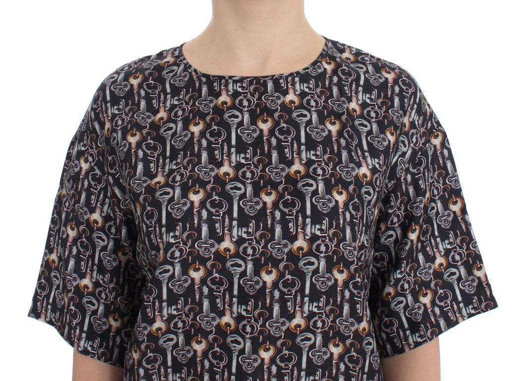 Dolce & Gabbana Enchanted Sicily Silk Blouse with Key Print Dolce & Gabbana