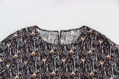 Dolce & Gabbana Enchanted Sicily Silk Blouse with Key Print Dolce & Gabbana