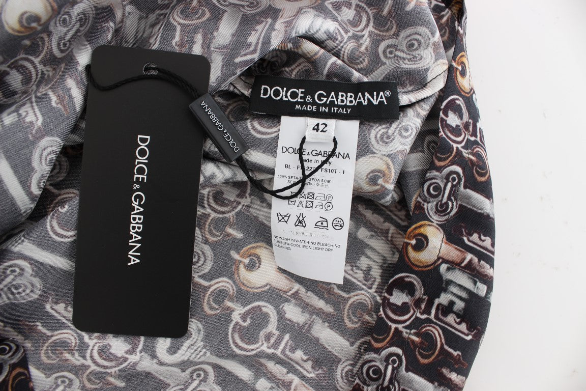 Dolce &amp; Gabbana কী প্রিন্ট সহ সিসিলি সিল্ক ব্লাউজ মন্ত্রমুগ্ধ করেছে