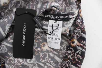 Dolce & Gabbana Enchanted Sicily Silk Blouse with Key Print Dolce & Gabbana