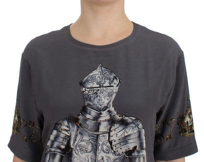 Dolce & Gabbana Enchanted Sicily Silk Blouse with Knight Print Dolce & Gabbana