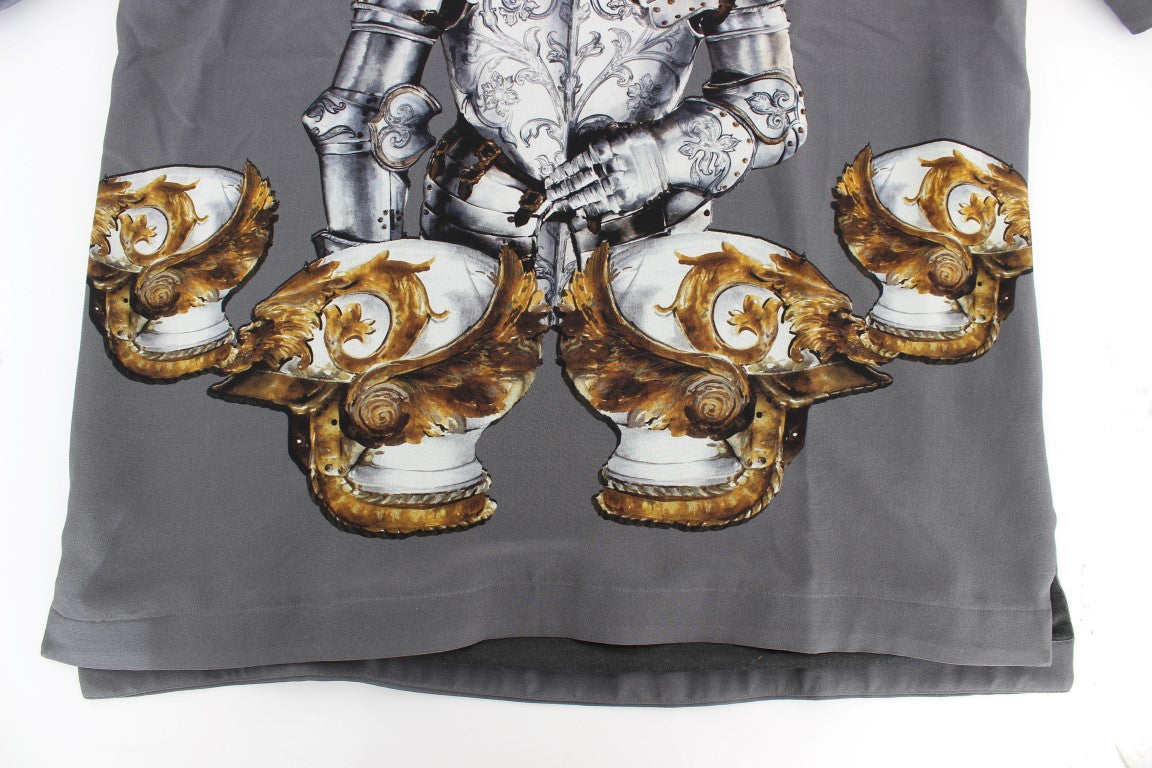 Dolce & Gabbana Enchanted Sicily Silk Blouse with Knight Print Dolce & Gabbana