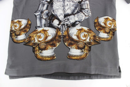 Dolce & Gabbana Enchanted Sicily Silk Blouse with Knight Print Dolce & Gabbana