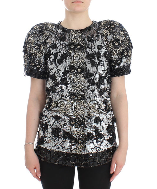 Dolce & Gabbana Crystal Embellished Knight Inspired Top Dolce & Gabbana