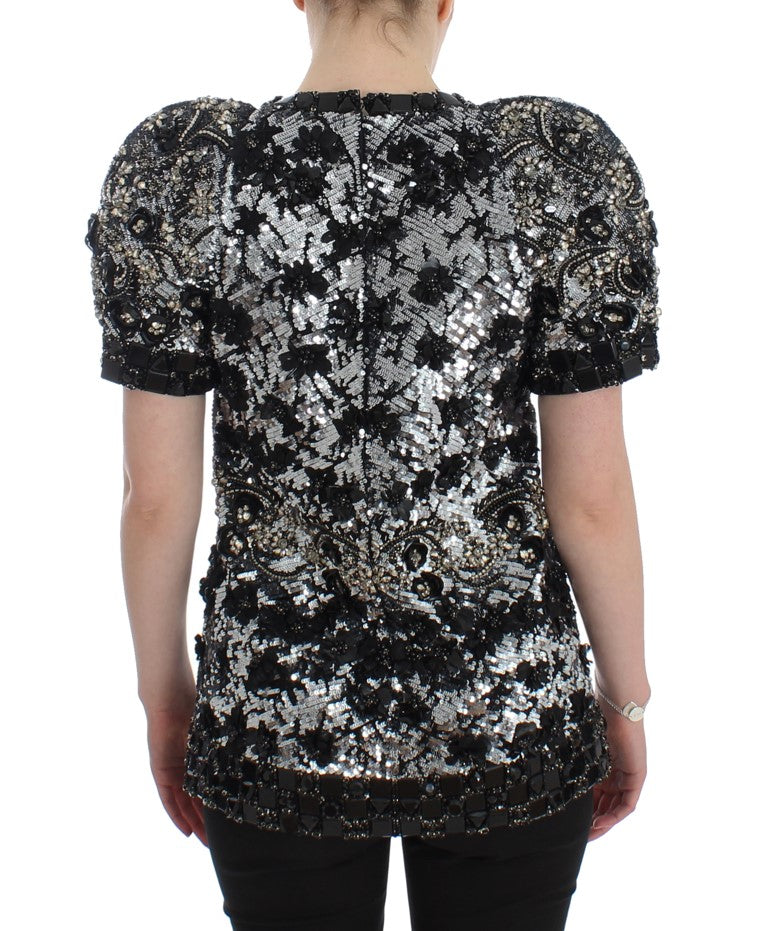 Dolce & Gabbana Crystal Embellished Knight Inspired Top Dolce & Gabbana