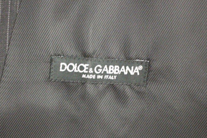 Dolce & Gabbana Elegant Gray Striped Dress Vest Dolce & Gabbana