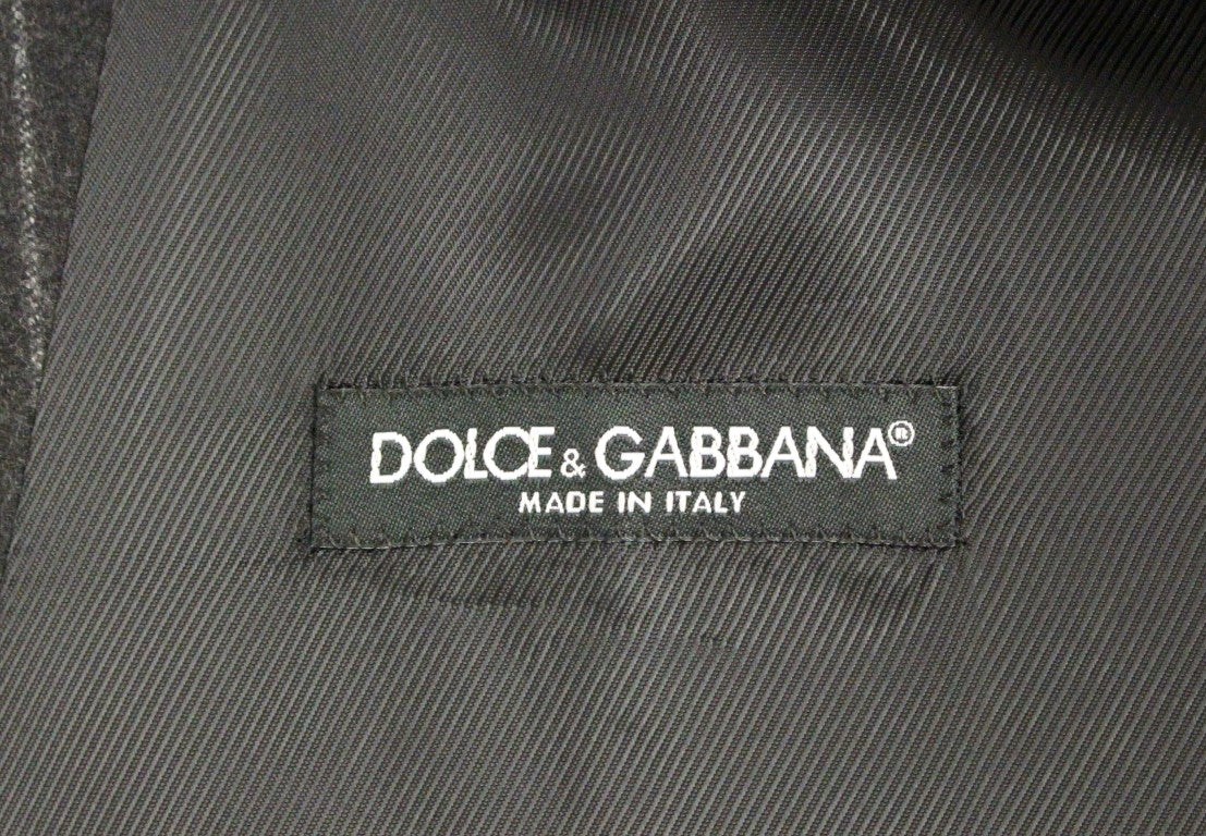 Dolce & Gabbana Sleek Gray Striped Wool Dress Vest Dolce & Gabbana