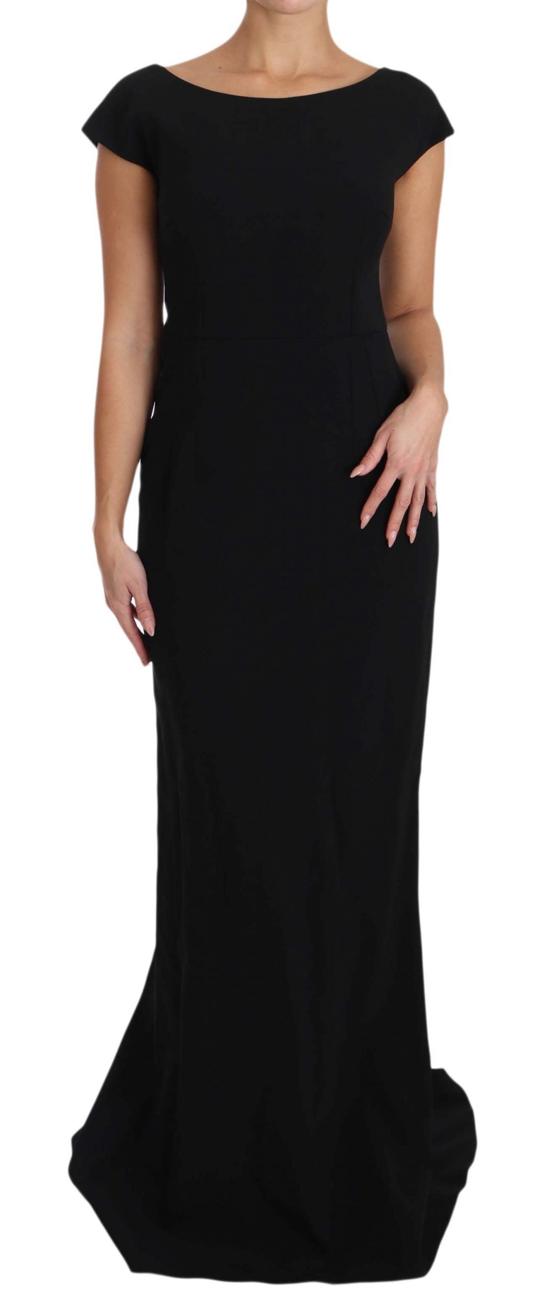 Dolce & Gabbana Elegant Black Maxi Sheath Dress Dolce & Gabbana