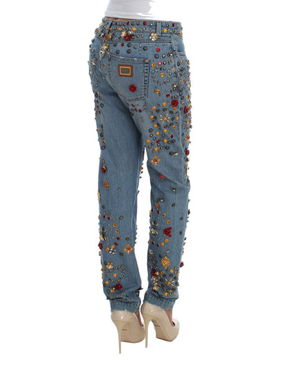 Dolce & Gabbana Enchanted Sicily Crystal Heart Boyfriend Jeans Dolce & Gabbana