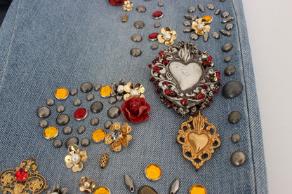 Dolce & Gabbana Enchanted Sicily Crystal Heart Boyfriend Jeans Dolce & Gabbana