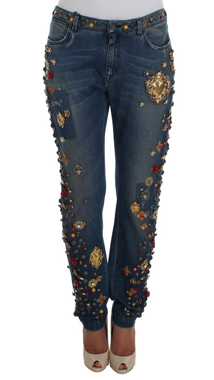 Dolce & Gabbana Enchanted Sicily Embellished Boyfriend Jeans Dolce & Gabbana