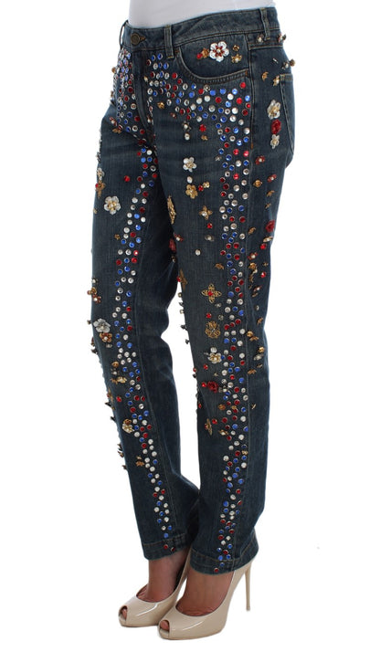 Dolce & Gabbana Enchanted Sicily Crystal Heart Boyfriend Jeans Dolce & Gabbana