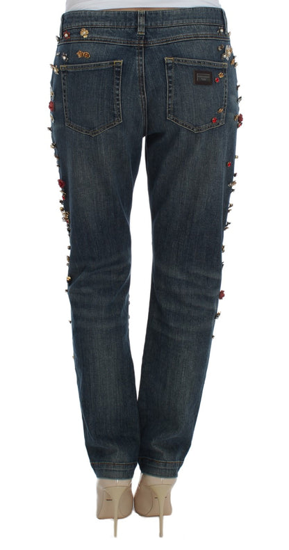 Dolce & Gabbana Enchanted Sicily Crystal Heart Boyfriend Jeans Dolce & Gabbana