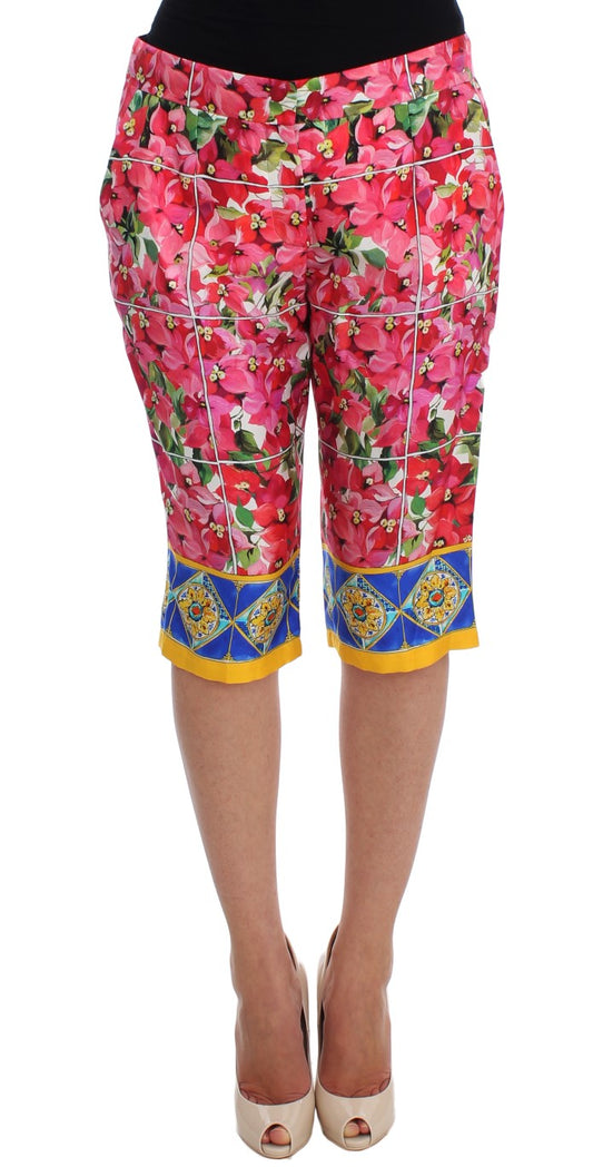 Dolce & Gabbana Multicolor Floral Silk Capri Pants Dolce & Gabbana