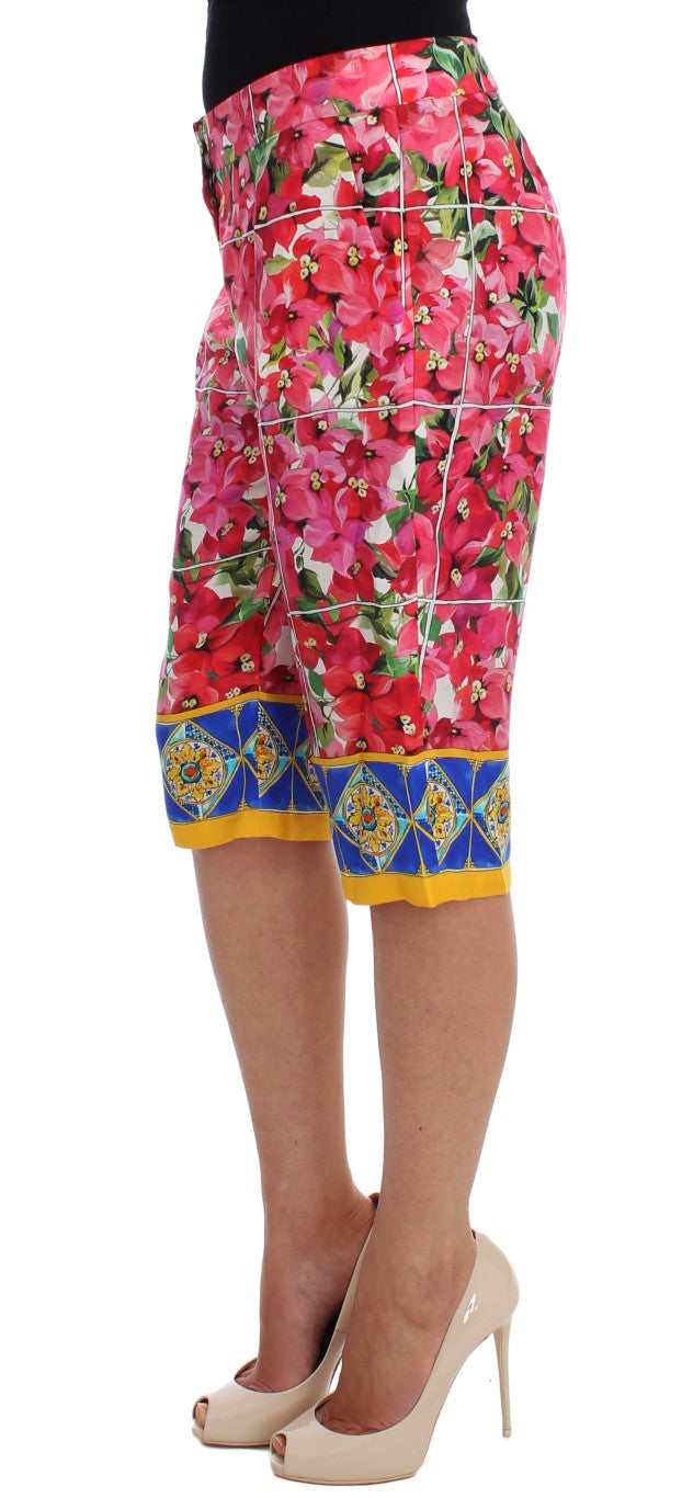 Dolce & Gabbana Multicolor Floral Silk Capri Pants Dolce & Gabbana