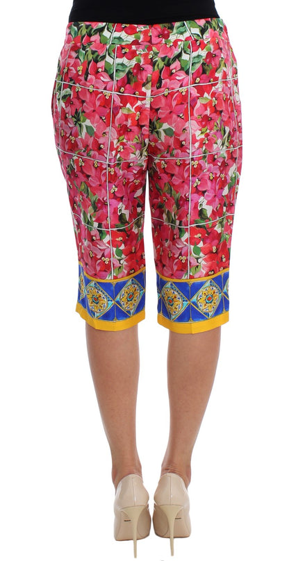 Dolce & Gabbana Multicolor Floral Silk Capri Pants Dolce & Gabbana