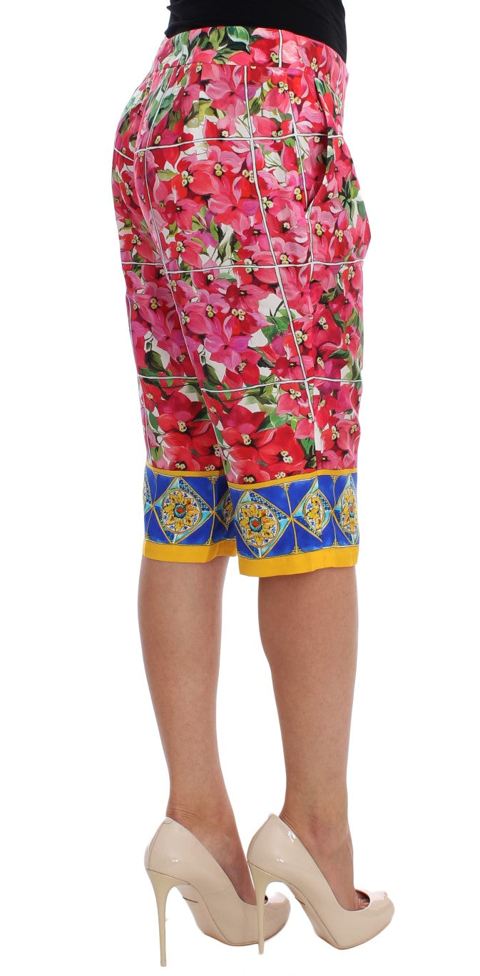 Dolce & Gabbana Multicolor Floral Silk Capri Pants Dolce & Gabbana