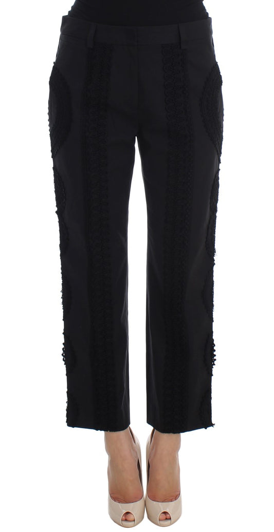 Dolce & Gabbana Elegant Black Torero Capri Pants Dolce & Gabbana