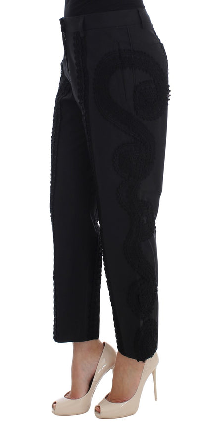 Dolce & Gabbana Elegant Black Torero Capri Pants Dolce & Gabbana