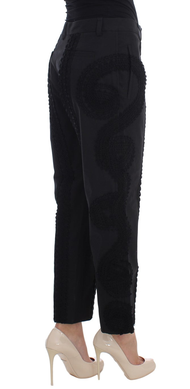 Dolce & Gabbana Elegant Black Torero Capri Pants Dolce & Gabbana