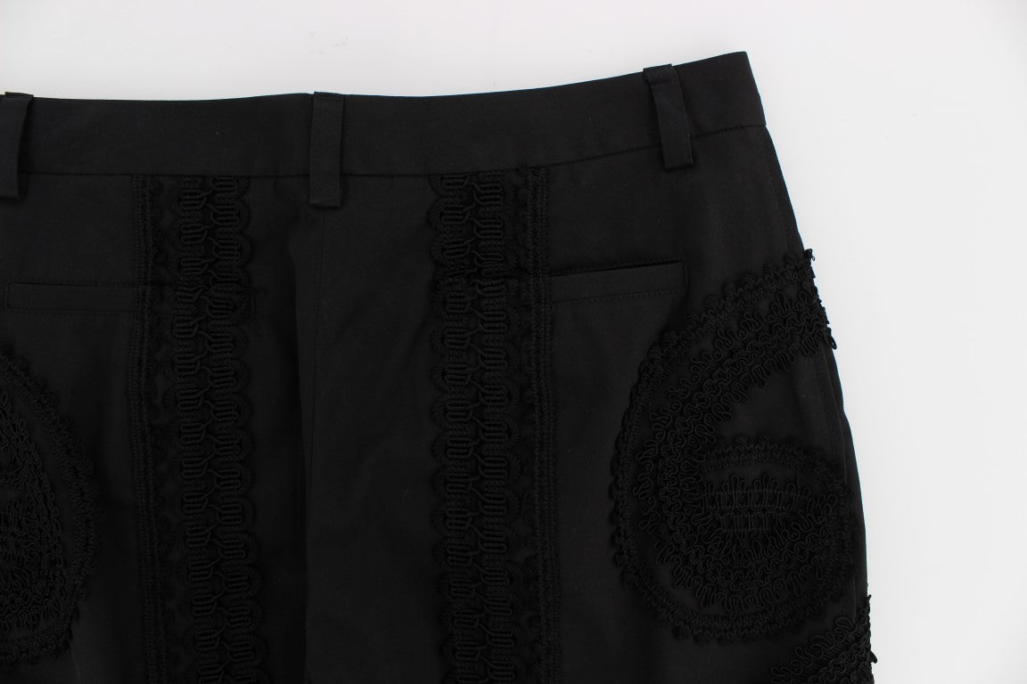 Dolce & Gabbana Elegant Black Torero Capri Pants Dolce & Gabbana